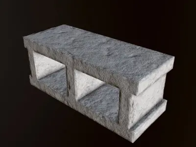 Cinderblock - PBR Game Ready concrete block Low-poly 3D model