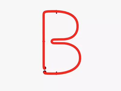 Neon Red Alphabet B 3D model
