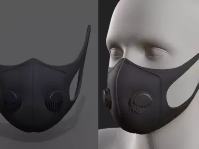 Gas mask helmet resperator helmet scifi fantasy  Low-poly 3D model