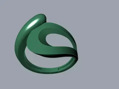 Modern Sculptural Adjustable Ring 3DM STL 3D print model buy