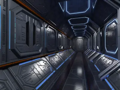 Sci Fi Interior Corridor 3D model order
