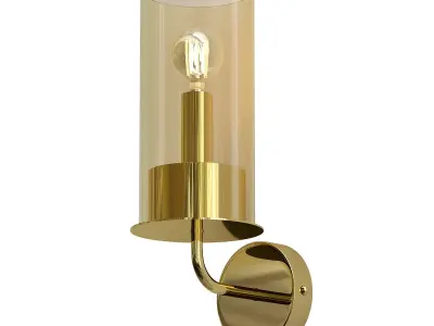 licia gold wall light with clear glass shade 3D model