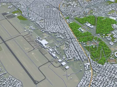 Brazzaville Congo 20km Low-poly 3D model