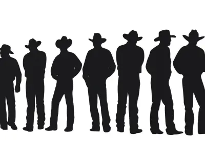 Cowboy Silhouette Low-poly Low-poly 3D model