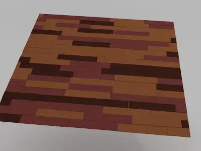 Wood Floor Low-poly 3D model