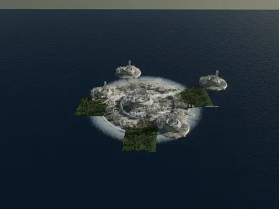 blender futuristic mega city rendered with eevee 3D model