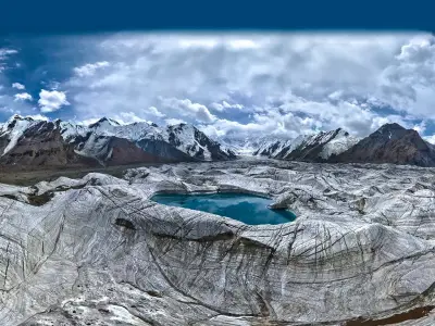 HDR - Engilchek Glacier and Glacial lake 3D model