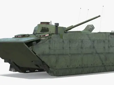  Tracked Amphibious Infantry Vehicle Wet Hull Rigged 