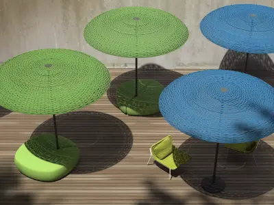 Mogambo umbrella on table 3D model