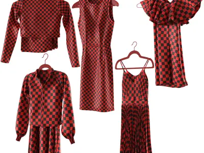 set of clothes on hanger PBR low poly 4k Low-poly 3D model
