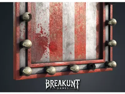 Horror Circus Panel with Wall Panel 2 - 2 assets Low-poly 3D model