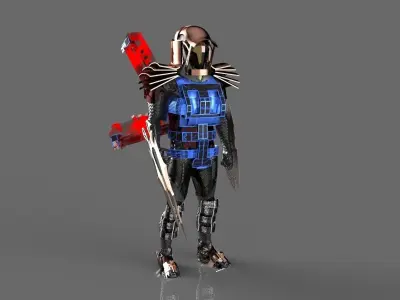 The Robot Warrior Low-poly 3D model