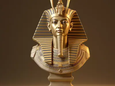 Bust of the Eternal Pharaoh - Amun-Ra in Sunlit Majesty 3D print model