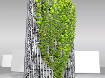 Vines and Gabion Version 3 Low-poly 3D model