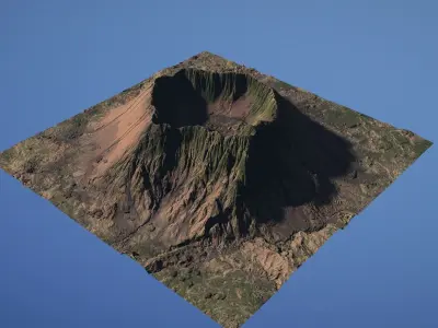Landscape Environment Volcano Snow 29 Low-poly 3D model