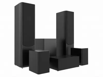 Full range floor standing 6 1 speaker system 3D model