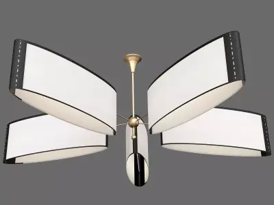 MID CENTURY CHANDELIER BY MAISON LUNEL 3D model