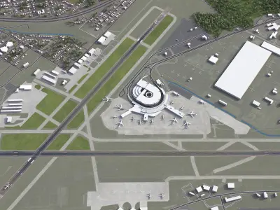 Birmingham-Shuttlesworth Airport - BHM Low-poly 3D model