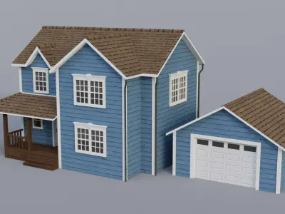 Low Poly house 6 Low-poly 3D model