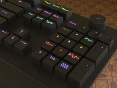 Mechanical Keyboard with Lights Low-poly 3D model