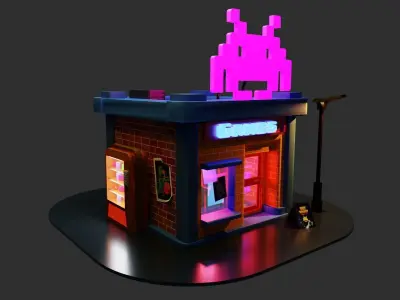 Arcade games shop  3D model