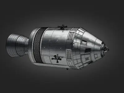 Apollo 11 Command and Service Module CSM Low-poly 3D model