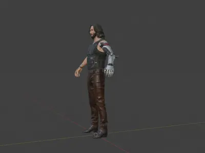 Johnny Silverhand Low-poly 3D model