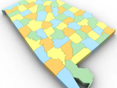 Alabama Political Map 3D model