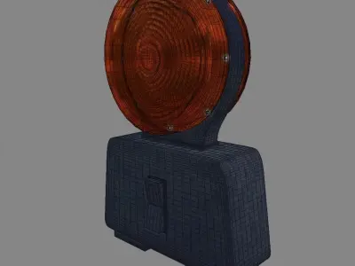 Warning side light Low-poly 3D model