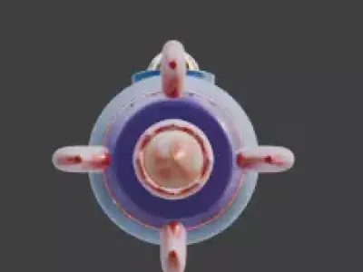 Stylized 3D Cartoon Fireworks Rocket Low-poly 3D model