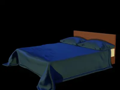 Blue Bed Free 3D model