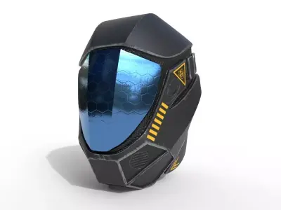 Scifi Helmet Low-poly 3D model