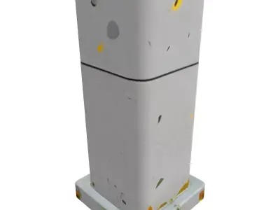 Aged Industrial Street Bollard Low-poly 3D model