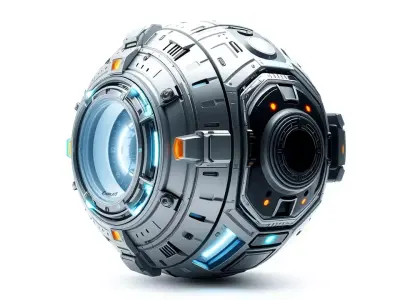 Futuristic Spherical Robot Model Pack Low-poly 3D model