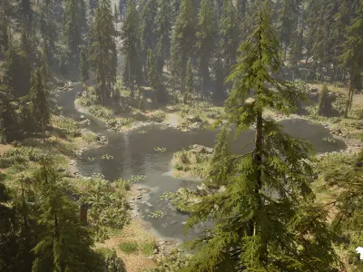 Hemlock Forest Jungle Environment Low-poly 3D model