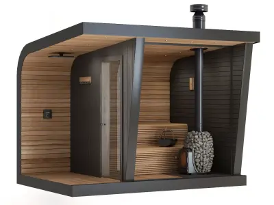 Sauna and Accessories 3D model