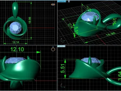 elegant diamond pendant  2708 3D print model