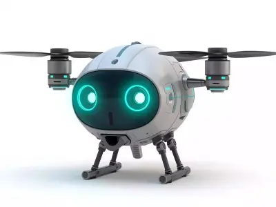 Futuristic Cartoon Aircraft And Drones 3D Collection 3D Model Pack