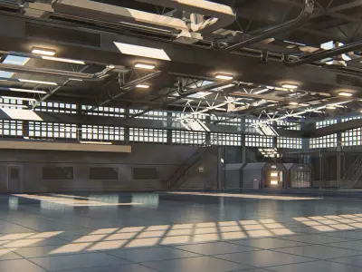 Warehouse industrial building 3D model