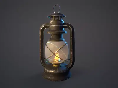 Lantern Lamp Low-poly 3D model