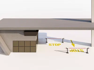 Contemporary Architectural Entrance Gate Low-poly 3D model