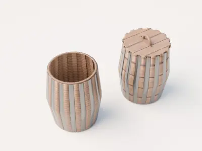 Wooden Barrels Pack - Open and Closed - Game Ready Low-poly 3D model