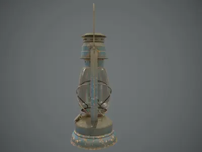 Old Rusty Oil Lantern Low-poly 3D model