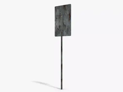 Damaged Gas Station Info Sign Low-poly 3D model