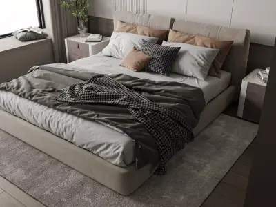 Modern Minimal Master Bedroom 3D model