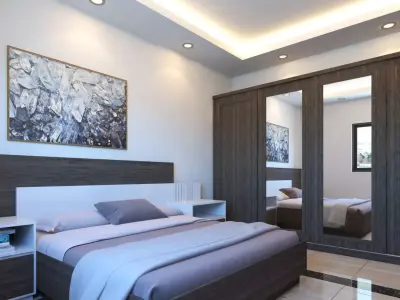 Modern apartment interior Scene 3D model Low-poly 3D model