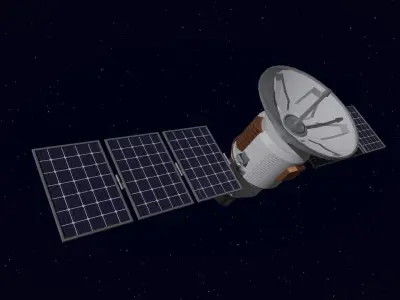 Animated Sci-Fi Satellite Low-poly 3D model