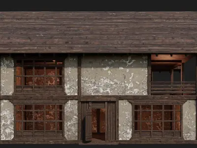 Old Medieval Building 4K Textures GameReady 136 Low-poly 3D model