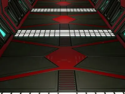 Sci fi corridor 3D model 24