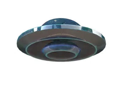 Cartoon UFO v1 004 Low-poly 3D model